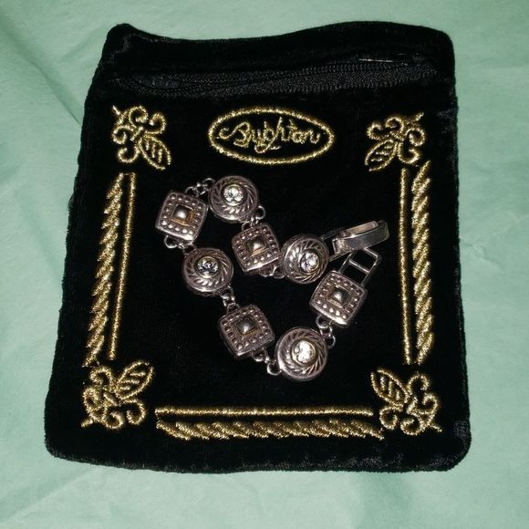 Beautiful Brighton HEIRESS Silver Plated Gold Plated Crystal Disc Link Bracelet - Picture 3 of 12